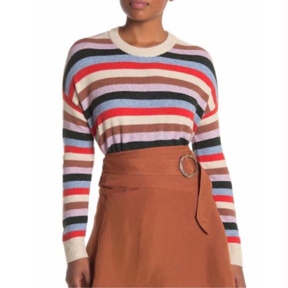 Madewell Stripe Wool Alpaca Crewneck Sweatshirt Small - Picture 11 of 12